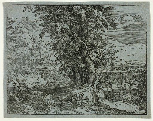 Landscape with a Shepherd Couple, from Four Small Landscapes