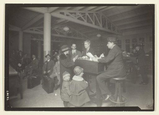 German Family, Interpreter and Recorder at Ellis Island