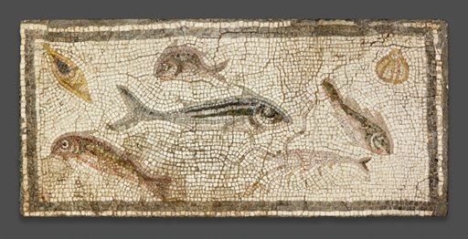 Mosaic Floor Panel Depicting Marine Life