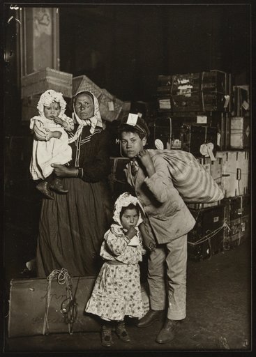 Italian Family Seeking Lost Baggage, Ellis Island