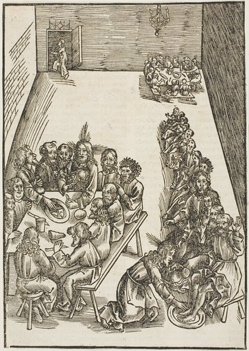 The Last Supper and Christ Washing the Feet of His Disciples, plate nine from Passio domini nostri Jesu Christi