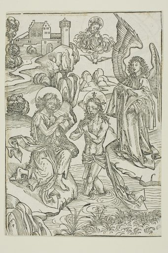 The Baptism of Christ (verso); The Circumcision of Christ (recto), pages 34 and 33, from the Treasury (Schatzbehalter)