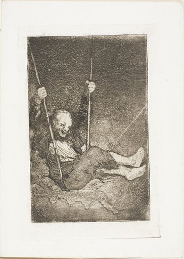 Old man on a swing