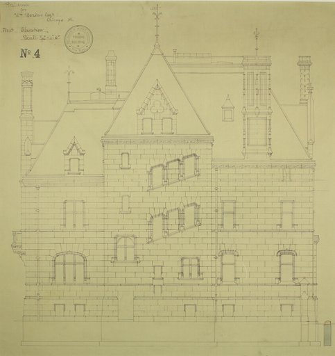 William Borden Residence, Chicago, Illinois, West Elevation