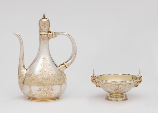 "Saracenic" Coffee Pot and Sugar Bowl