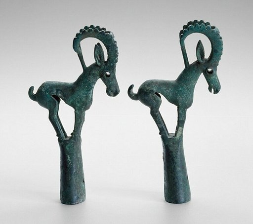 Pole Top with Ibex (Mountain Goat) (one of pair)