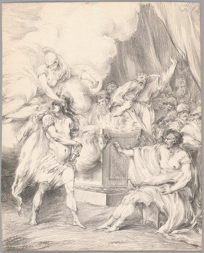 Achilles Restrained by Athena in Agamemnon's Tent, from Iliad, Book I