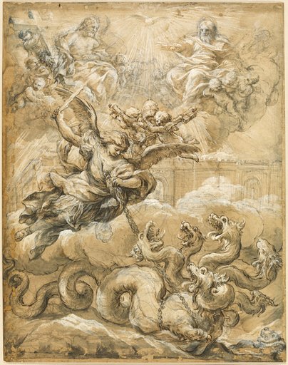 The Holy Trinity with Saint Michael Conquering the Dragon