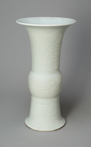Zun-Shaped Vase with Dragons and Landscapes