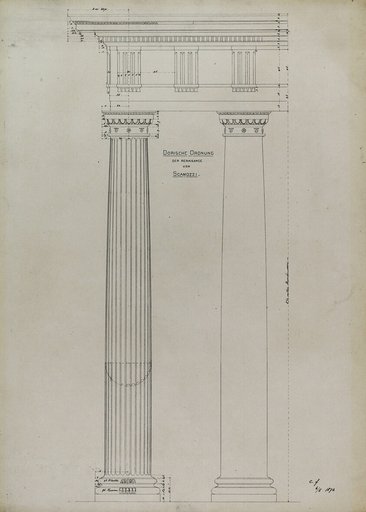 Orders of Architecture, Renaissance Doric Order from Vincenzo Scamozzi, Elevation