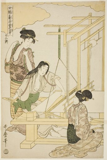 No. 12 (juni), from the series "Women Engaged in the Sericulture Industry (Joshoku kaiko tewaza-gusa)"