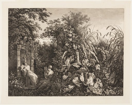Youth Playing a Lyre to a Maiden by a Fountain