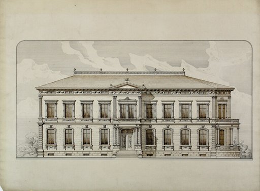 Design Studies, Elevation of a Villa, Presentation Elevation