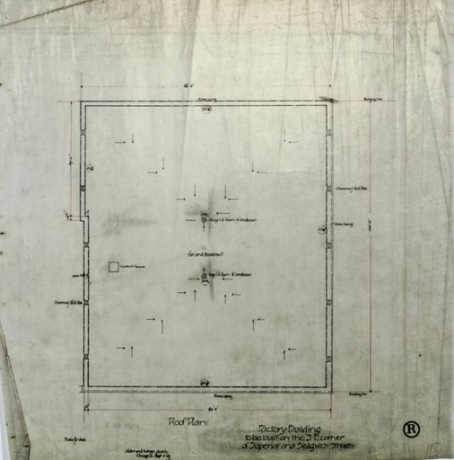 Brunswick Balke Collender Company Factory Building, Chicago, Illinois, Roof Plan