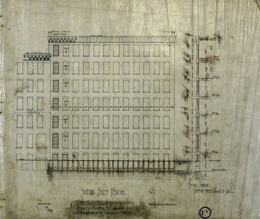 Brunswick Balke Collender Company Factory Building, Chicago, Illinois, Elevation and Section