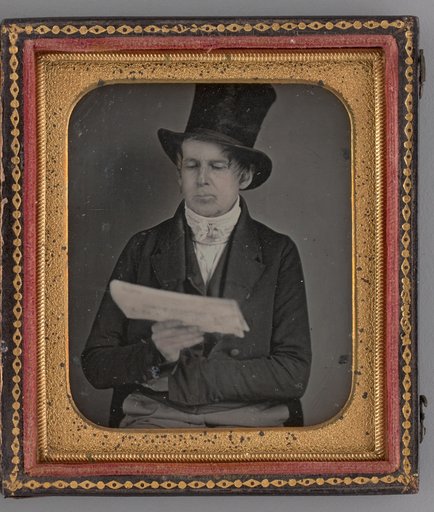 Untitled (Portrait of a Man Reading a Newspaper and Wearing a Top Hat)