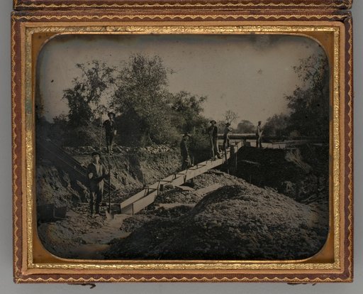 Untitled (Gold Mining Scene with Six Miners)