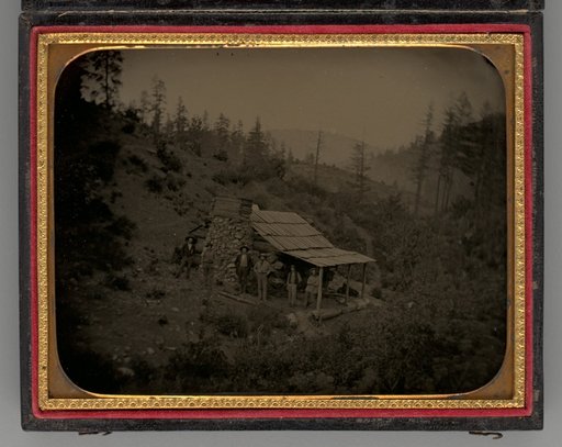 Untitled (Miners and Log Cabin)