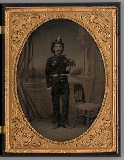 Untitled (Portrait of a Standing Man Wearing a Fireman's Uniform)