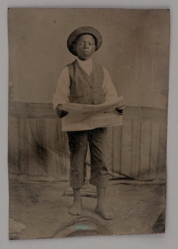 Untitled (Portrait of a Standing Man Holding a Newspaper)