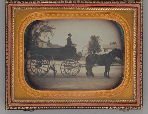 Untitled (Two Men and a Horse-Drawn Carriage)