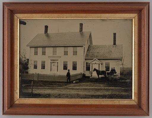 Untitled (House with Horse-Drawn Carriage and Three People)