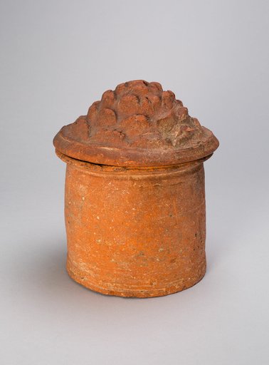 Cylindrical Jar with Mountain-Shaped Lid