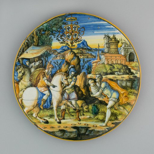 Plate with Story of Numa Pompilius and Arms of Gonzaga