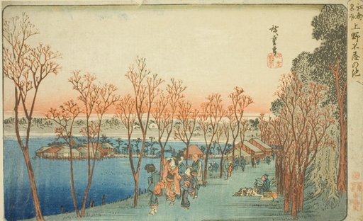 Shinobazu Pond at Ueno (Ueno Shinobazu no ike), from the series "Famous Places in Edo (Koto meisho)"