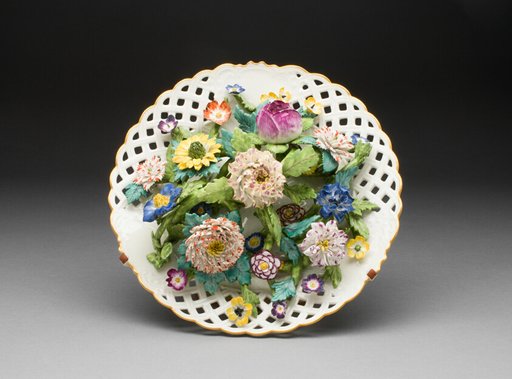 Plate with Applied Flowers