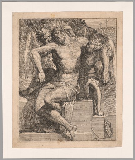 Dead Christ Held by Angels