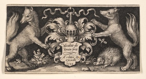Title Plate with Two Foxes, from Fighting Chimeras and Scenes from Aesop's Fables