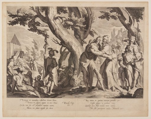 Meeting of Moses and Jethro, plate 1 from Thrones of Justice (Thronus Iustitiae)