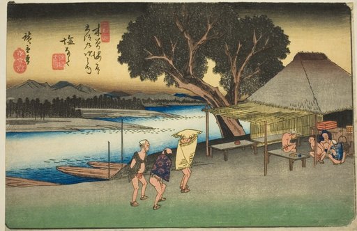 No. 24: Shionata, from the series "Sixty-nine Stations of the Kisokaido (Kisokaido rokujukyu tsugi no uchi)"