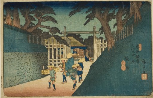 No. 38: Fukushima, from the series "Sixty-nine Stations of the Kisokaido (Kisokaido rokujukyu tsugi no uchi)"
