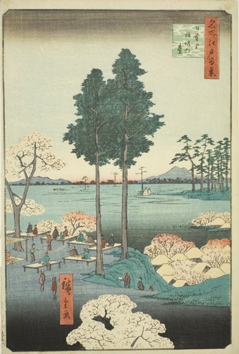 Suwa Bluff at Nippori (Nippori Suwanodai), from the series "One Hundred Famous Views of Edo (Meisho Edo hyakkei)"