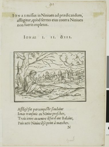 Jonah Outside Ninevah (recto); Habakkuk Carrying Bread to Reapers (verso)