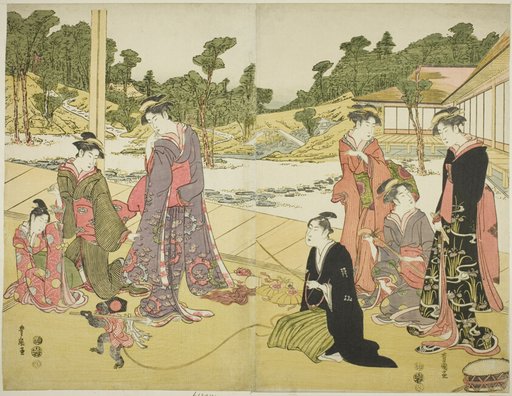 The Young Monkey Showman (Wakashu sarumawashi)