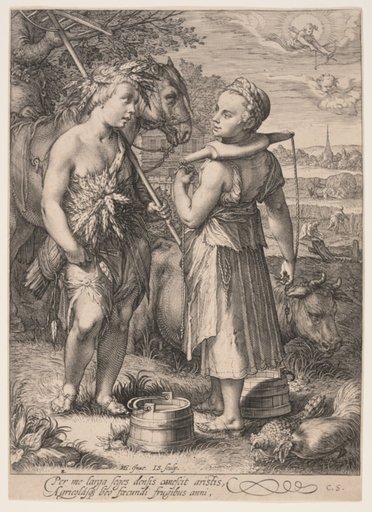 Summer (Boy with Sheaf of Wheat and Girl Wearing a Yoke), from The Four Seasons