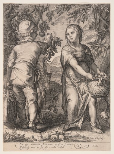Autumn (Boy and Girl Harvesting Fruit), from The Four Seasons