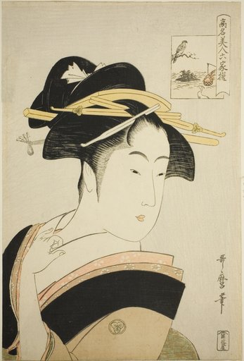 Takashima Ohisa, from the series "Renowned Beauties Likened to the Six Immortal Poets (Komei bijin rokkasen)"