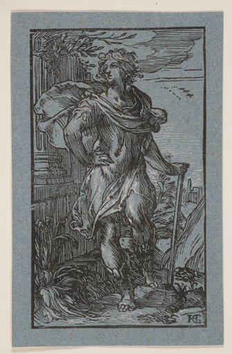 Standing Young Man with a Cane