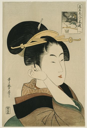 Tatsumi Roko, from the series “Renowned Beauties Likened to the Six Immortal Poets" ("Komei bijin rokkasen")