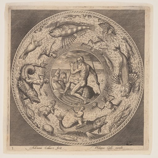 Poseidon, from a Set of Designs for Plates (Fonds de Coupe)