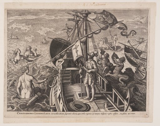 Christopher Columbus on His Ship, from Americae Retectio (The Discovery of America)