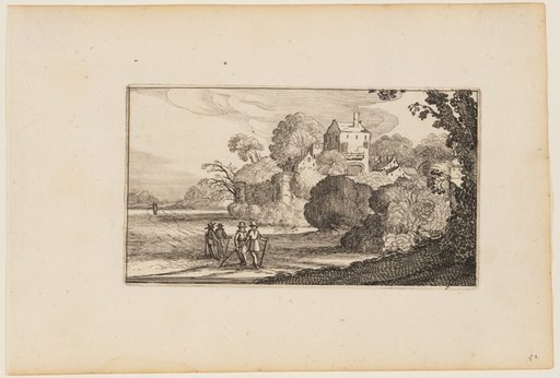Path to Left of Walled Building Complex Amid Trees, from Twelve landscapes with Figures