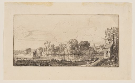 A Little Chapel by a Pond, from Six Landscapes