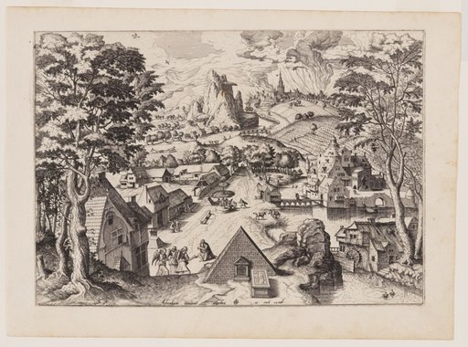 Abraham Entertaining Angels, from Landscapes with Biblical Subjects and Saints