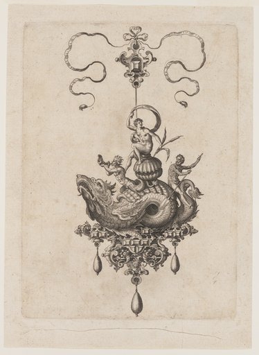Renaissance Jeweled Pendant Sea Monsters