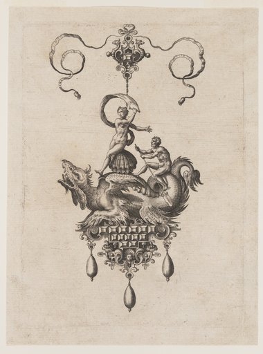 Renaissance Jeweled Pendant Sea Monsters